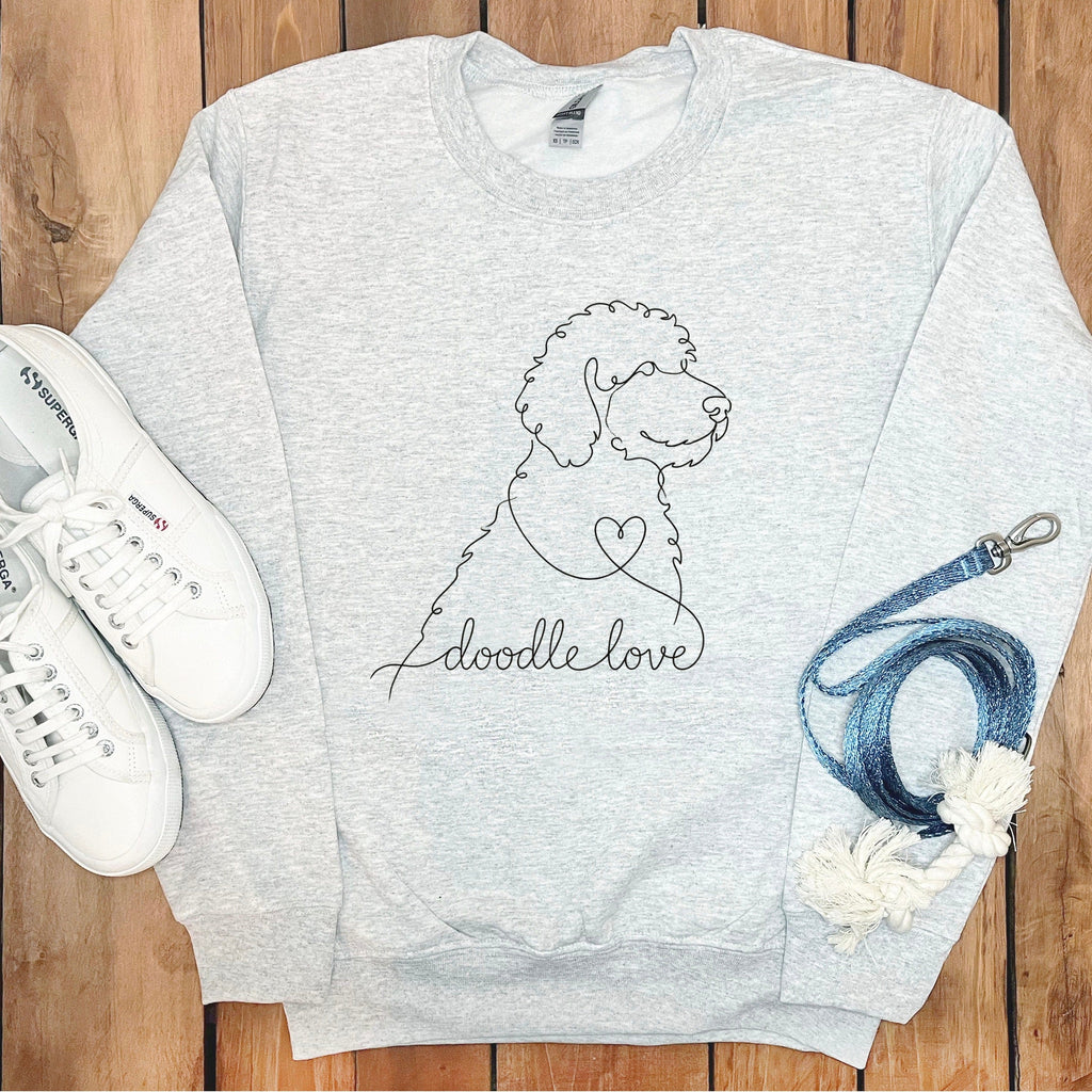 Comfortable Doodle Love Graphic on Cozy Sweatshirt