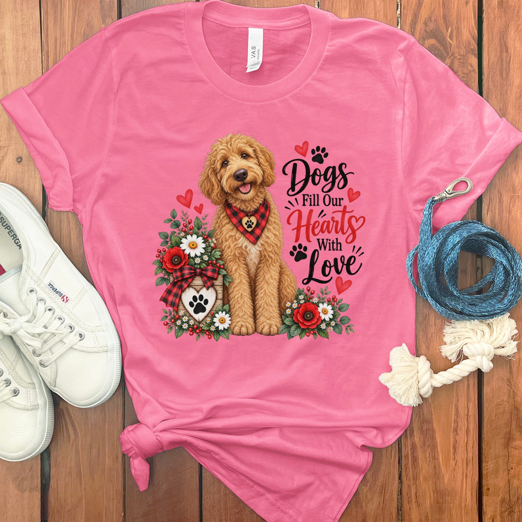 Apricot Goldendoodle Hearts Love T-Shirt