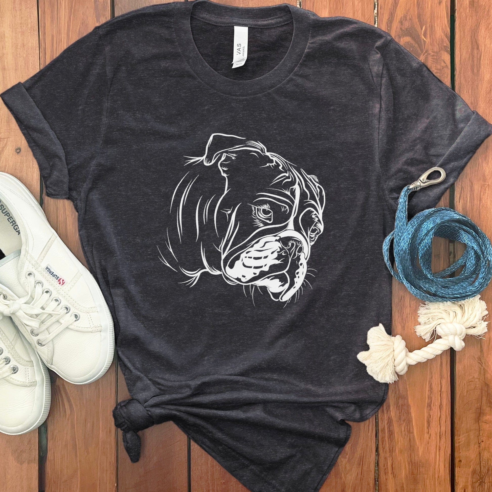 Bulldog Illustration on Dark Grey T-Shirt product