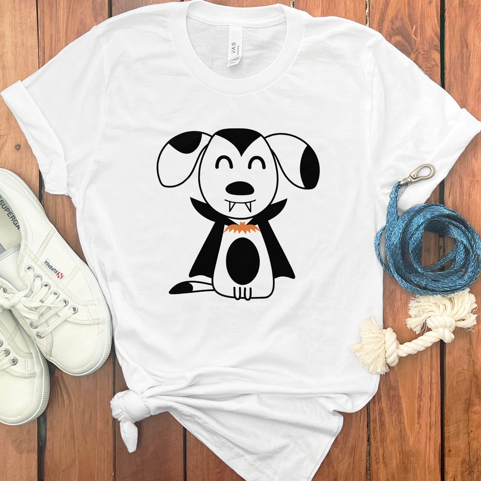 Smiling Dog with Vampire Fangs Graphic Shirt product