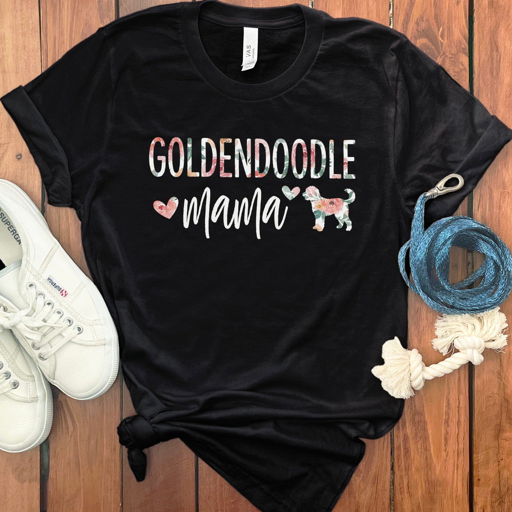 Goldendoodle Mama Floral Print Graphic Tee