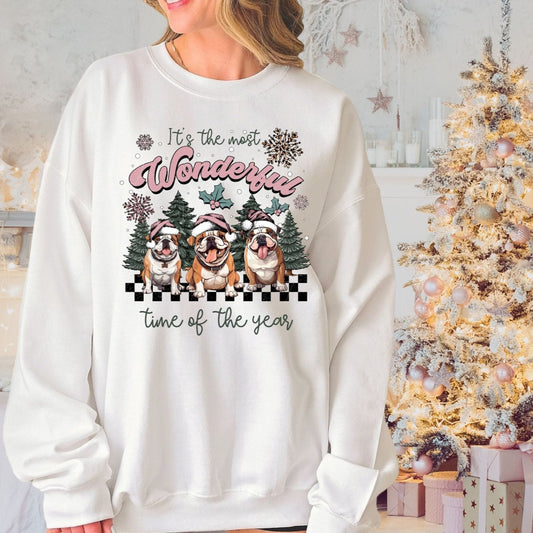 Christmas English Bulldogs Sweatshirt - PuppyJo Sweatshirt