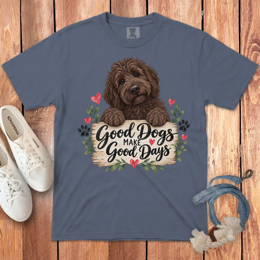 Chocolate Goldendoodle Good Days Signature T-Shirt