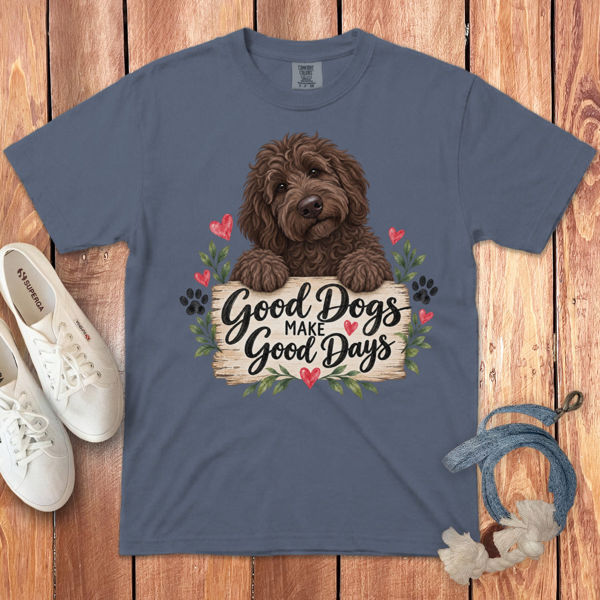 Chocolate Goldendoodle Good Days Signature T-Shirt