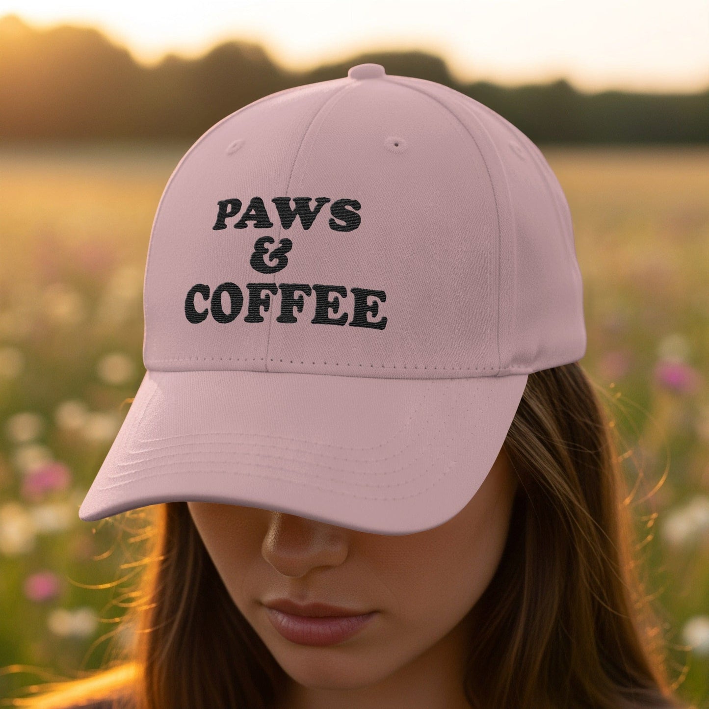 Paws and Coffee Embroidered Baseball Cap product