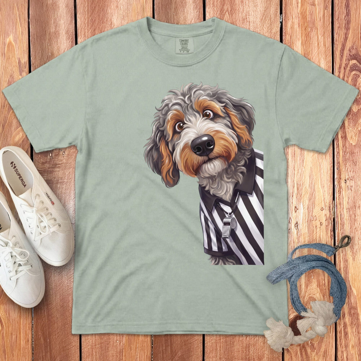 Aussiedoodle Football Referee Signature T-Shirt in Bay / S by Puppy Jo