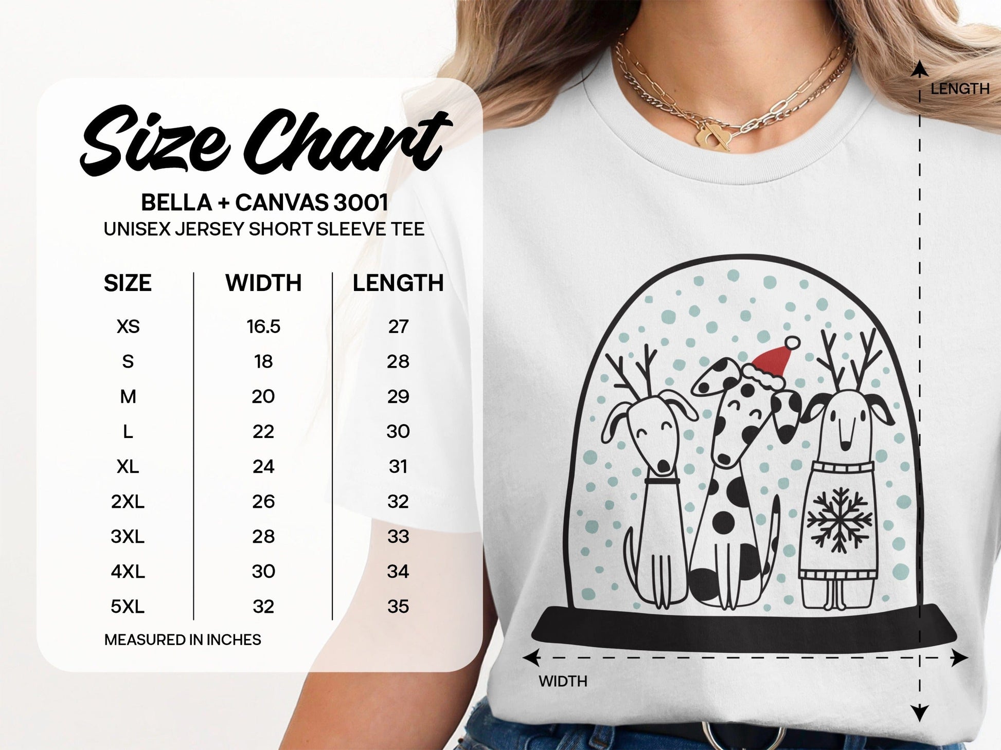 Festive Snow Globe Dogs Unisex Jersey Short Sleeve Tee product