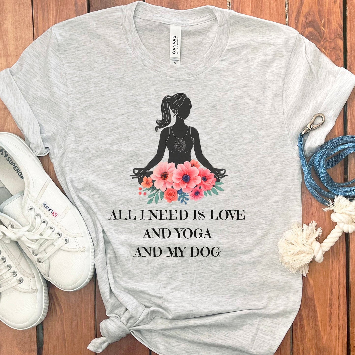 Inspirational Yoga and Dog Lover Graphic Tee product