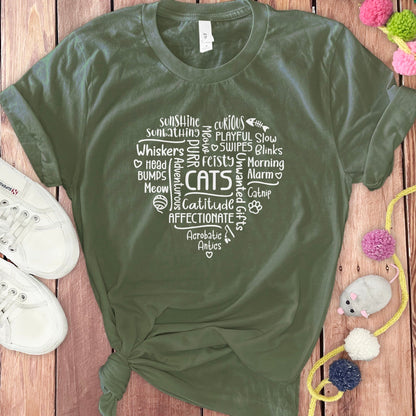 Cat Lover's Playful Word Cloud Graphic T-Shirt product type