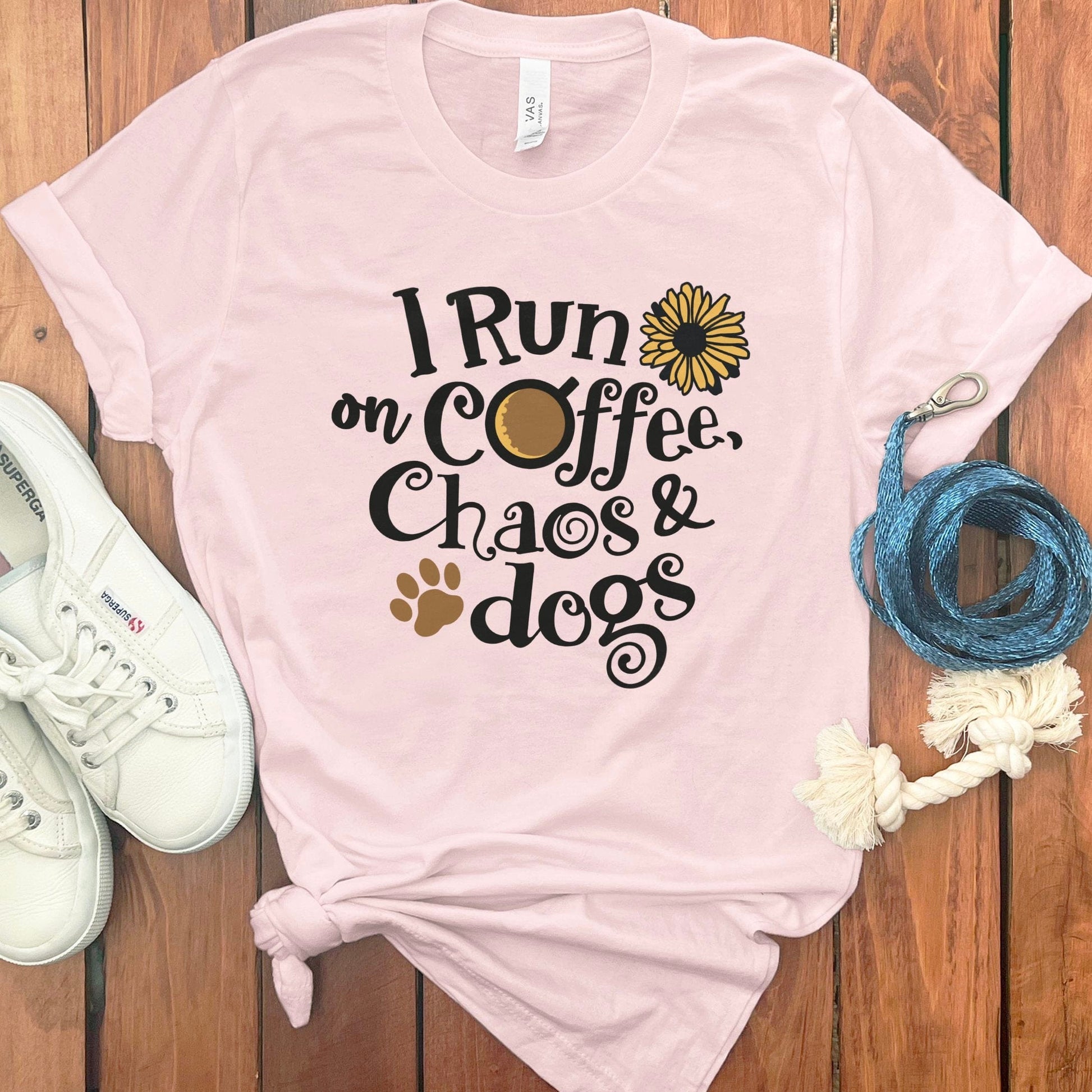 I Run on Coffee Chaos and Dogs T-Shirt product type