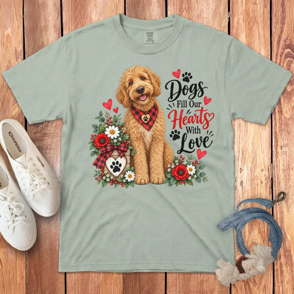 Apricot Goldendoodle Hearts Love Signature T-Shirt
