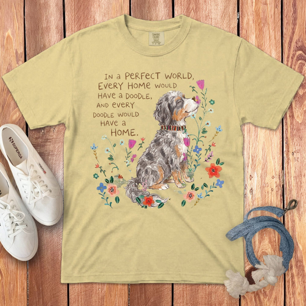 Perfect World Aussiedoodle Signature T-Shirt in Butter / S by Puppy Jo
