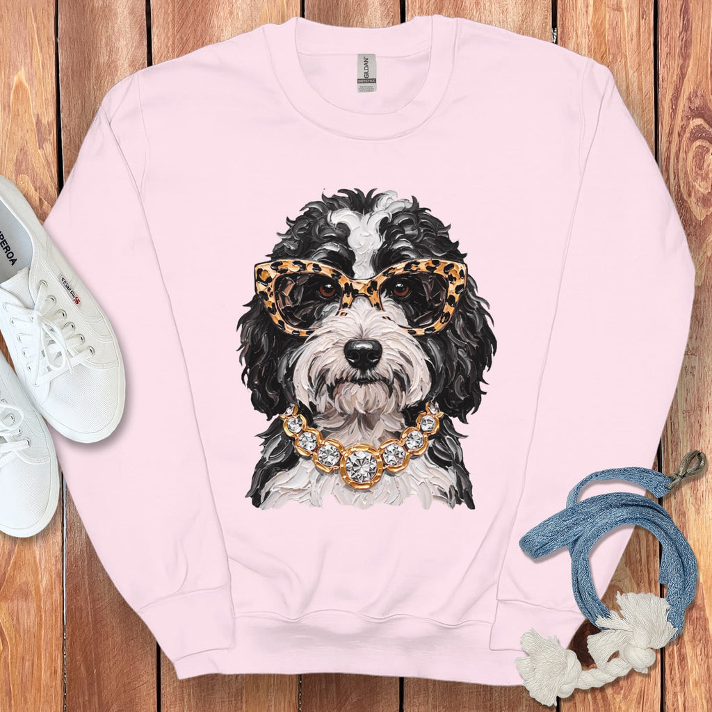 Sheepadoodle Glam Sweatshirt in Light Pink / S by Puppy Jo