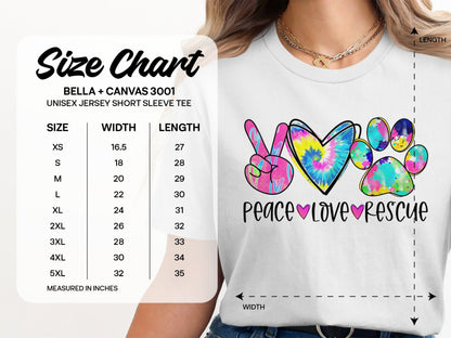 Peace Love Rescue Graphic Unisex Tee Product
