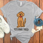 Dog with Fetching Tired Print Tee Shirt