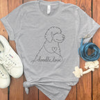 Doodle Love Shirt with Dog and Heart Graphic Design