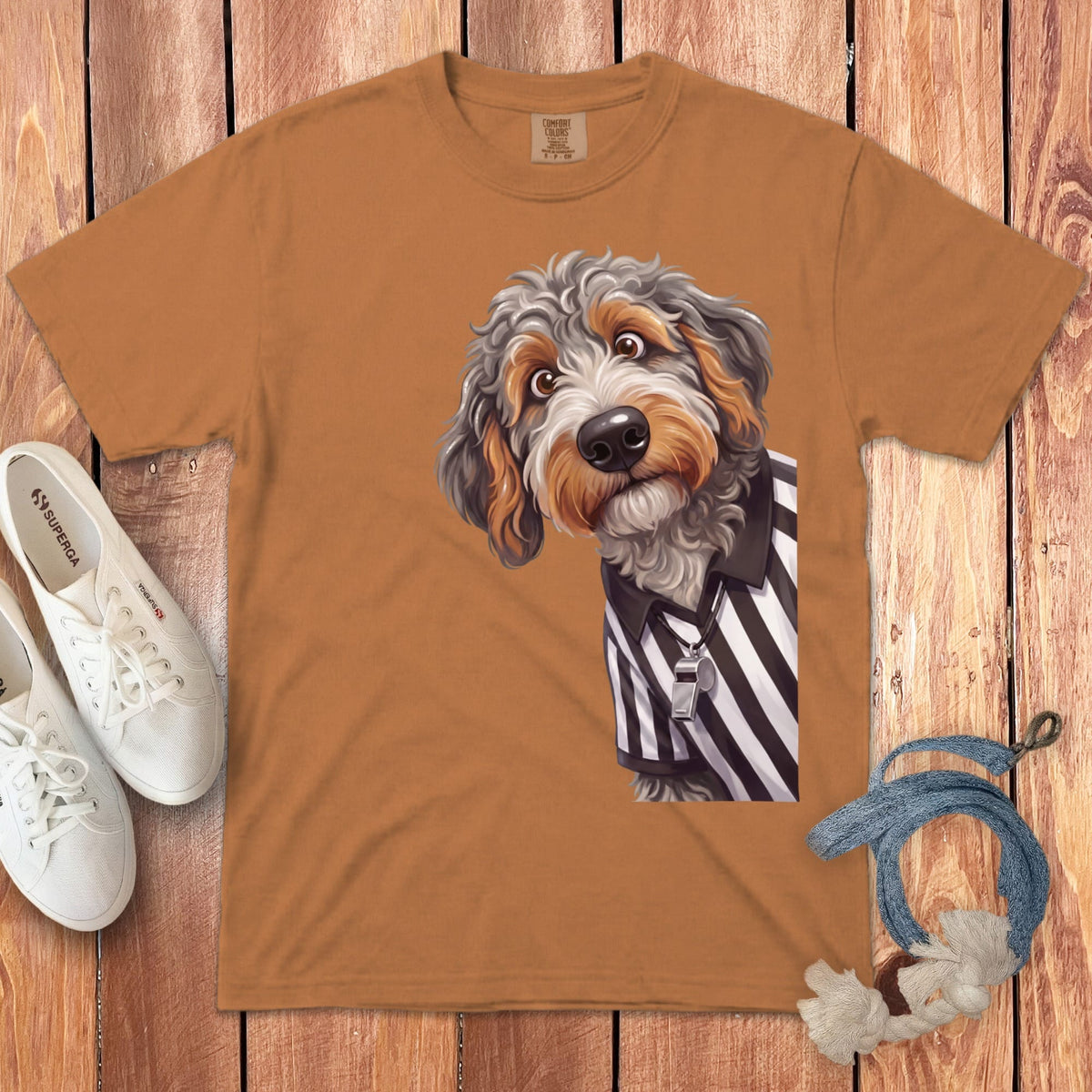 Aussiedoodle Football Referee Signature T-Shirt in Yam / S by Puppy Jo