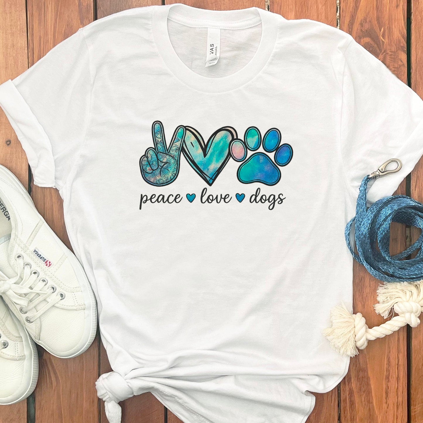 Peace Love Dogs graphic design T-shirt product