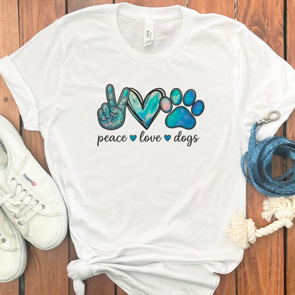 Peace Love Dogs graphic design T-shirt product