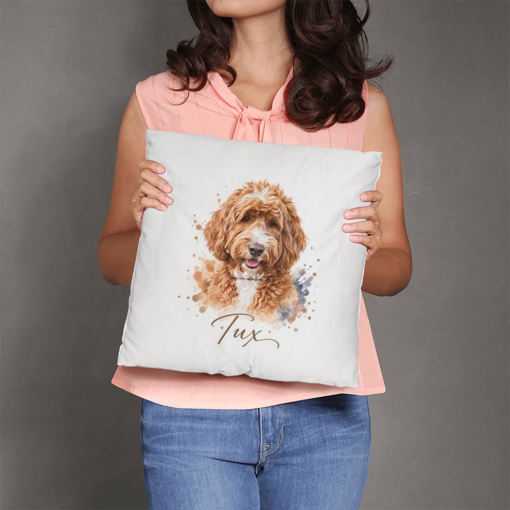 Custom Watercolor Pet Portrait Pillow in by AnywherePOD