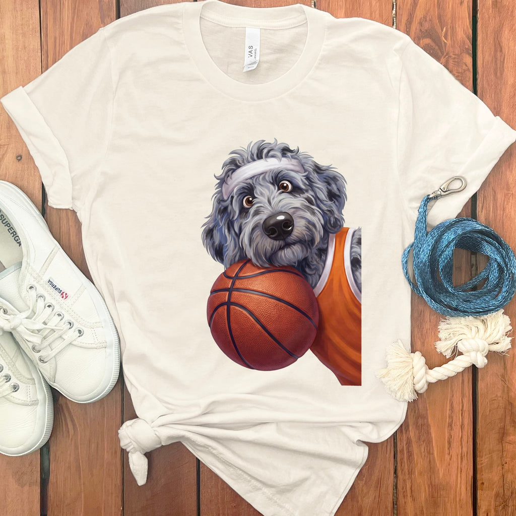 Merle Goldendoodle Basketball Player T-Shirt in Natural / S by Puppy Jo