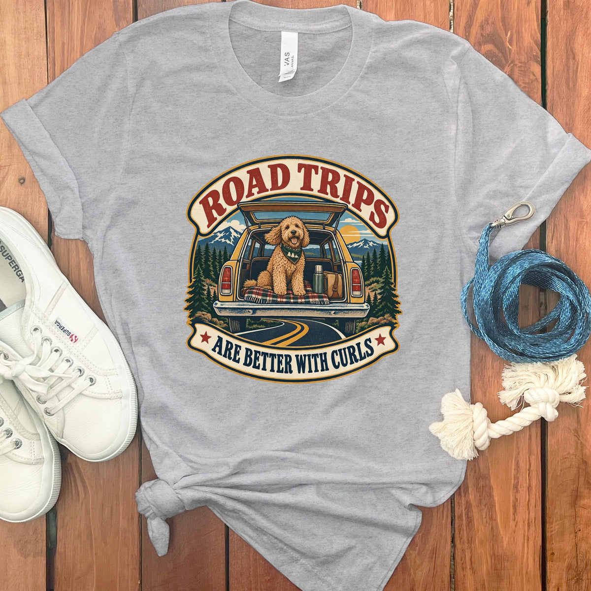 Doodle Road Trips T-Shirt in Athletic Heather / S by Puppy Jo