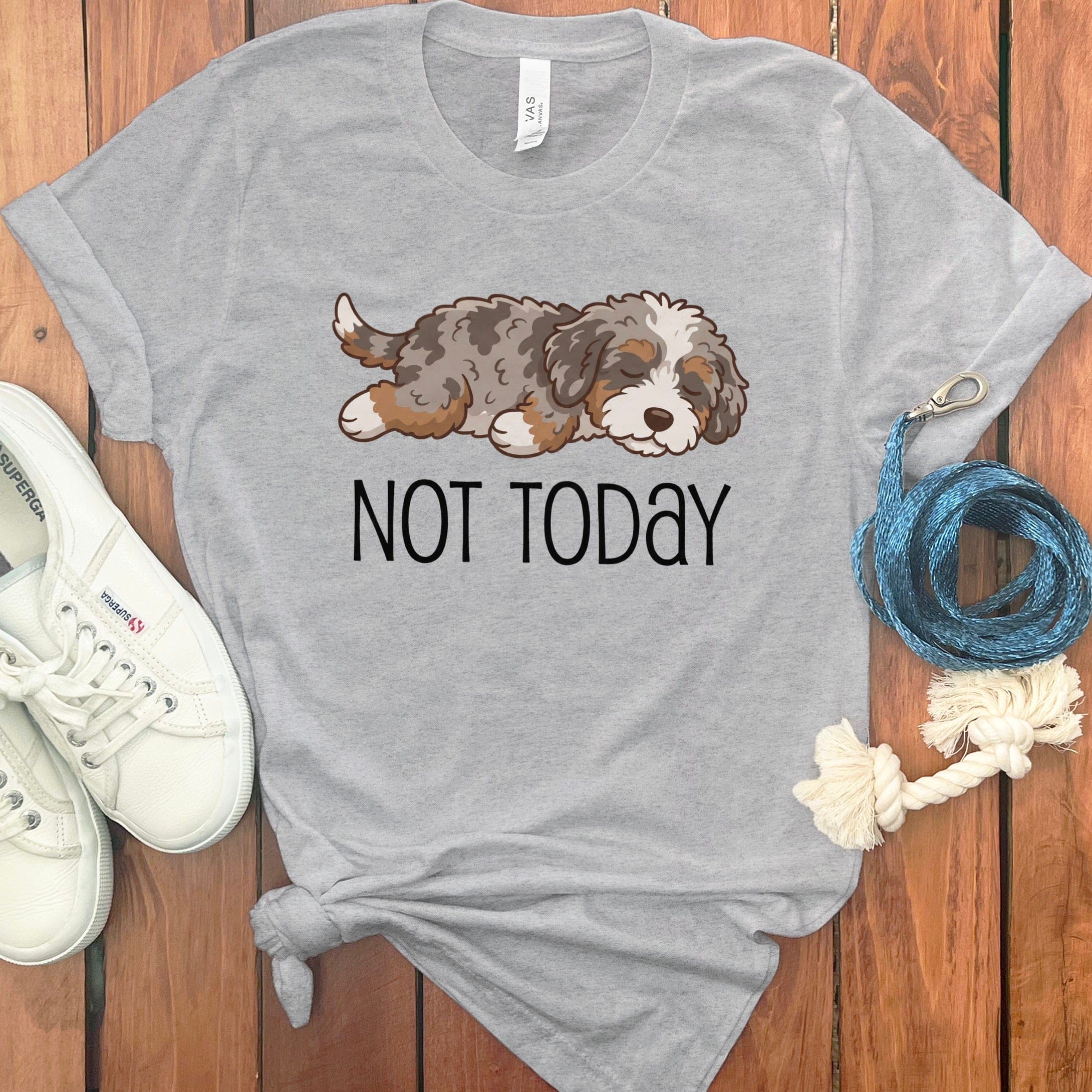 Cute Puppy Not Today Graphic Tee Shirt