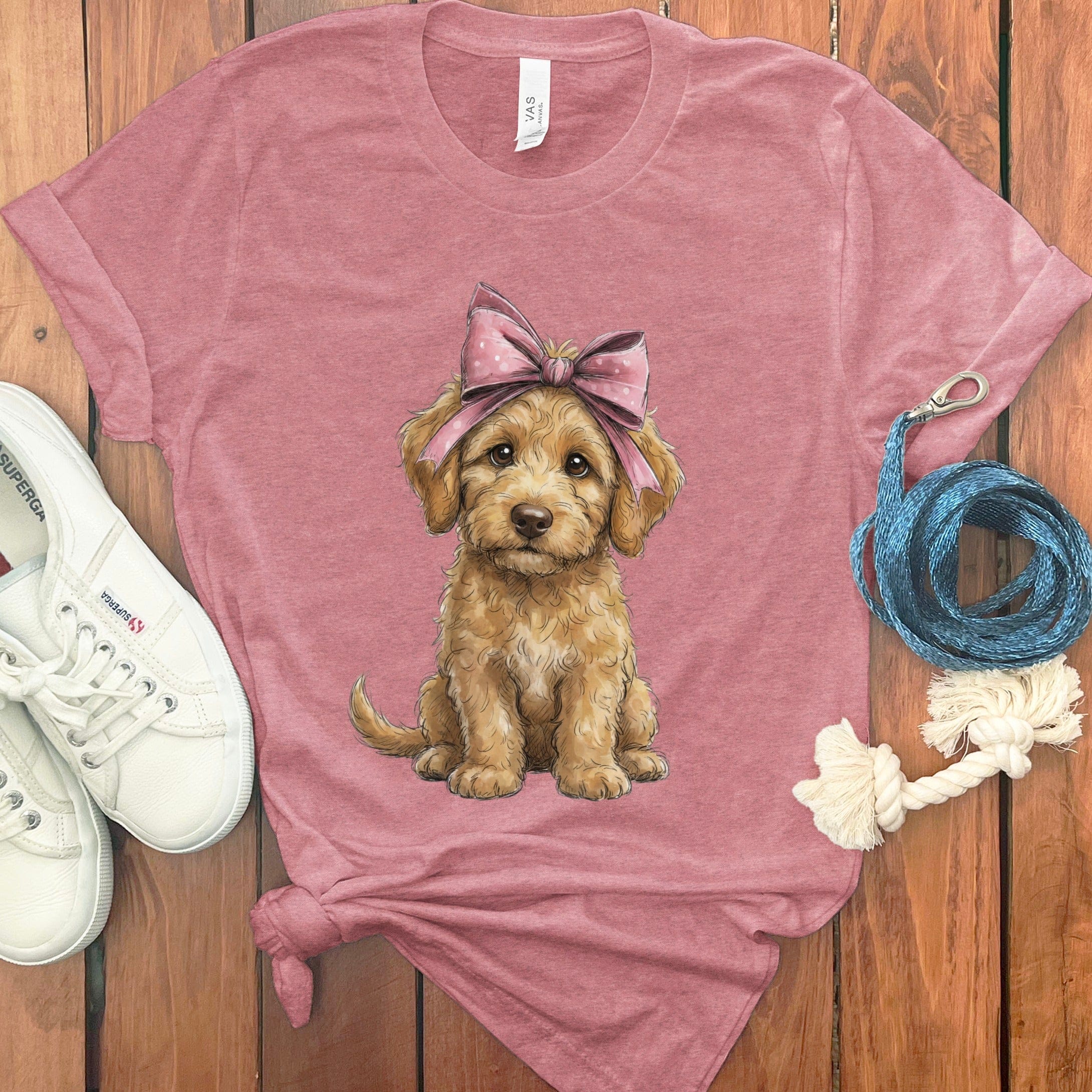 Cute Puppy with Bow Graphic Tee Shirt Product