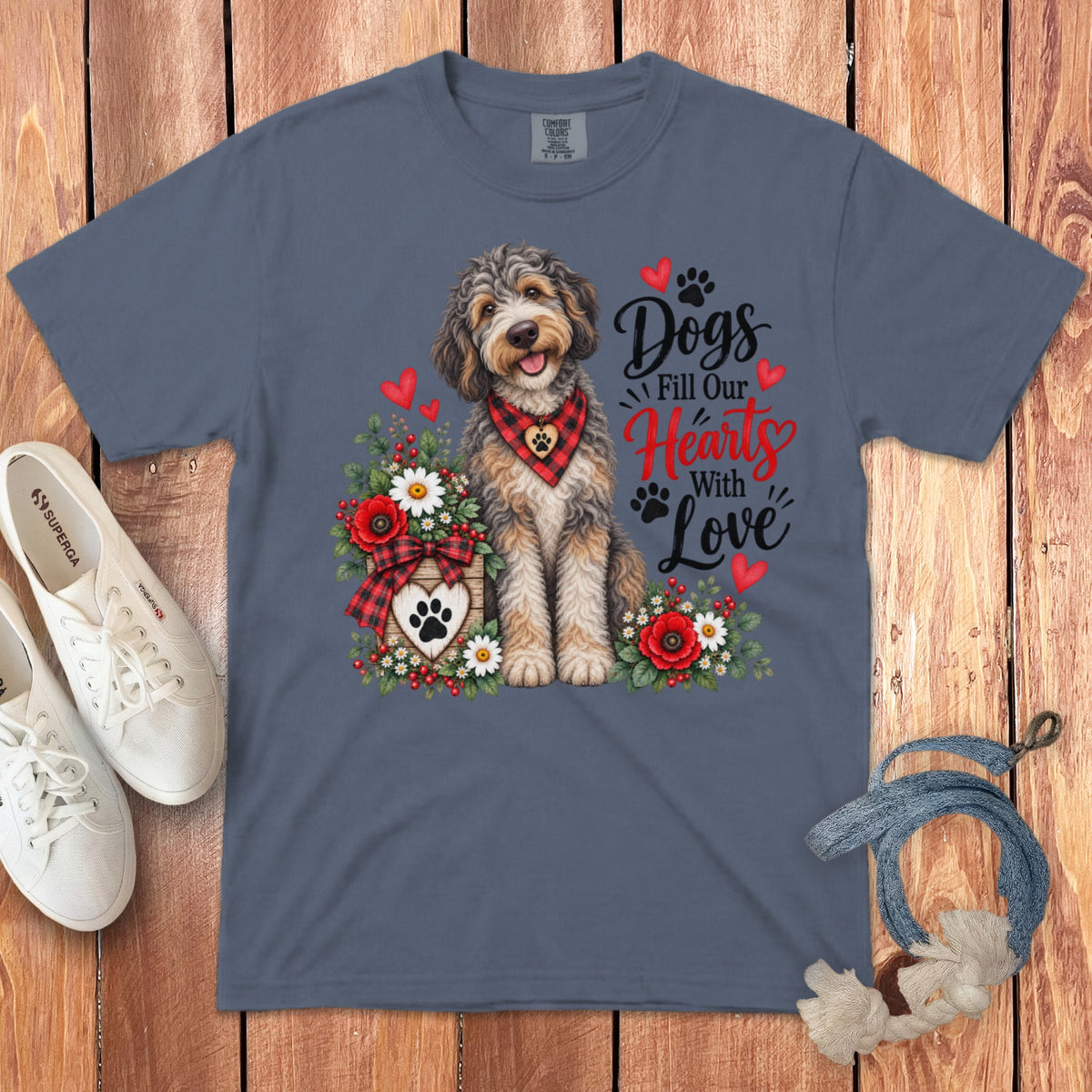Aussiedoodle Hearts Love Signature T-Shirt