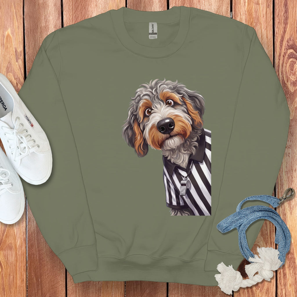 Aussiedoodle Football Referee Sweatshirt in Military Green / S by Puppy Jo