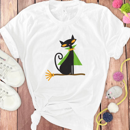 Spooky Cat Graphic Tee Ideal For Halloween Product
