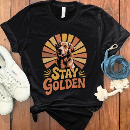 Stay Golden Dog Graphic Black T-shirt product