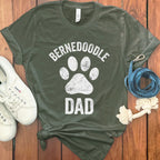 Bernedoodle Dad Shirt fun paw print design shirt