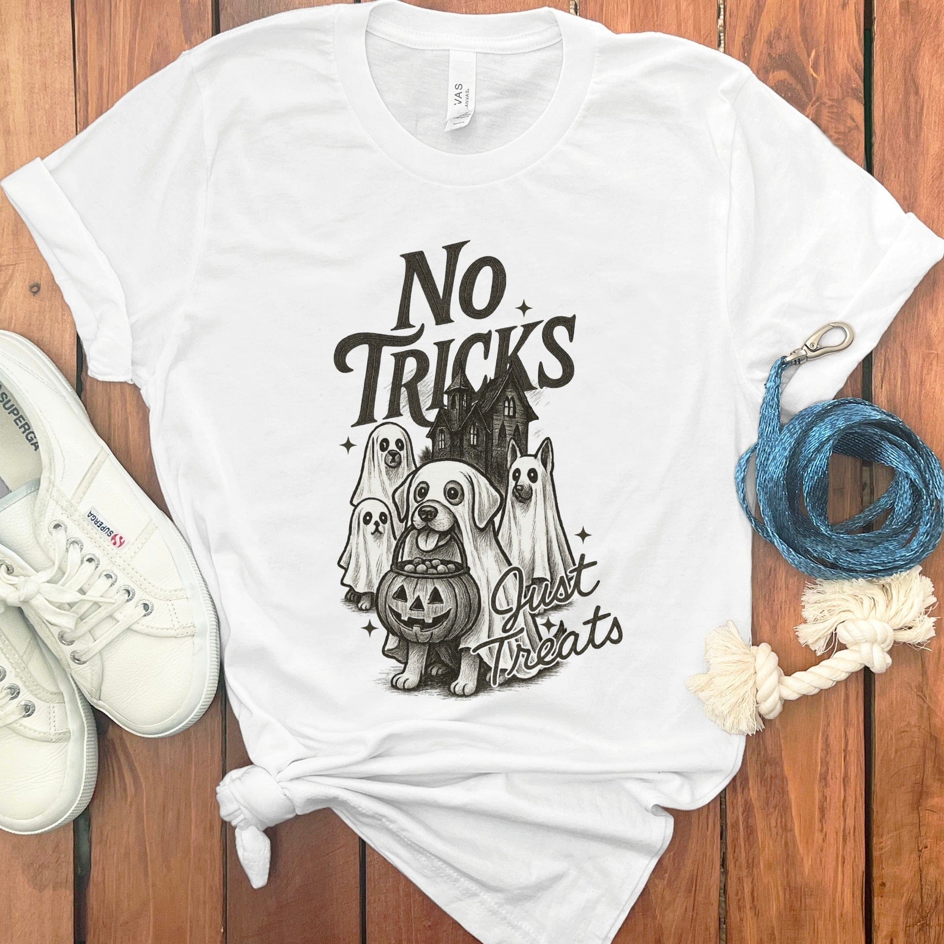 No Tricks Just Treats Halloween Dog T-shirt product