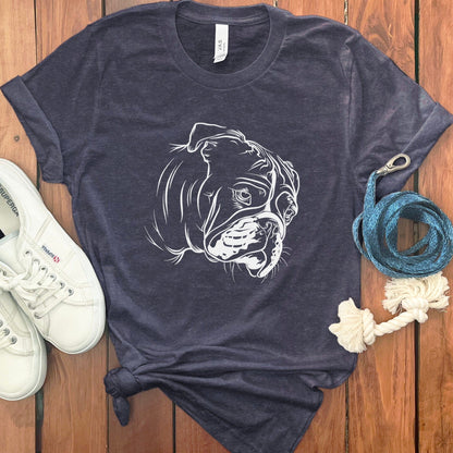 Bulldog Illustration Print Casual T-shirt product