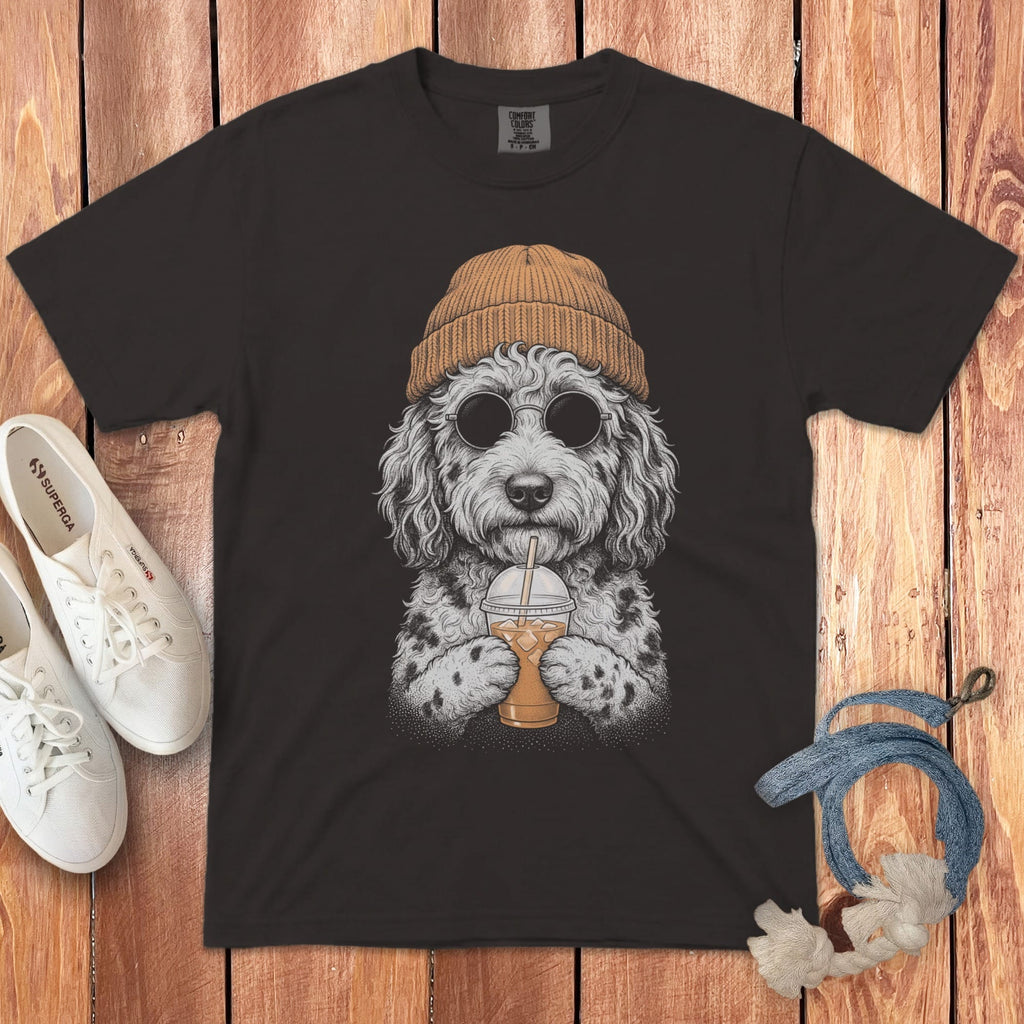 Merle Goldendoodle Ice Latte Signature T-Shirt in Graphite / S by Puppy Jo