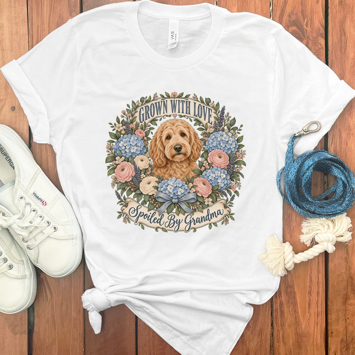 Doodle Grandma Spoiled T-Shirt in White / S by Puppy Jo