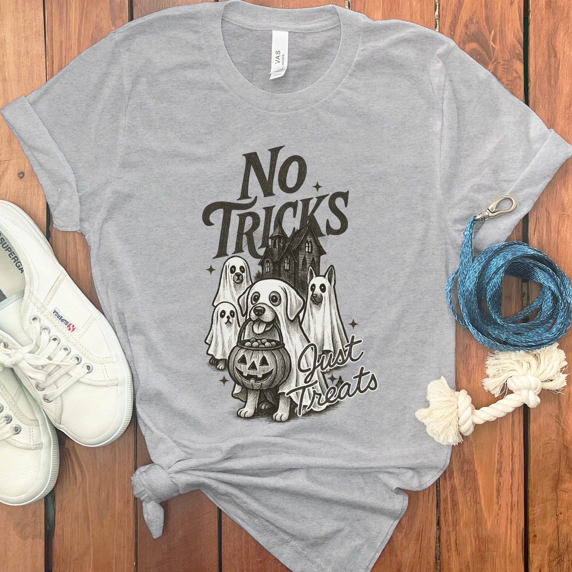 No Tricks Just Treats Ghost Dog Halloween Shirt product