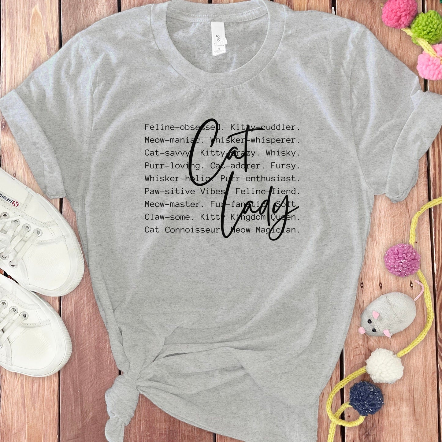 Feline Obsessed Kitty Enthusiast Fun Gray Shirt product