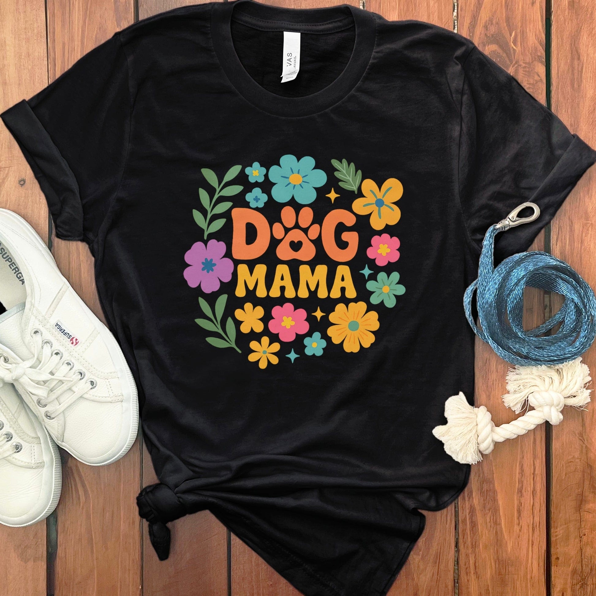 Dog Mama Colorful Floral Pattern T-Shirt product type