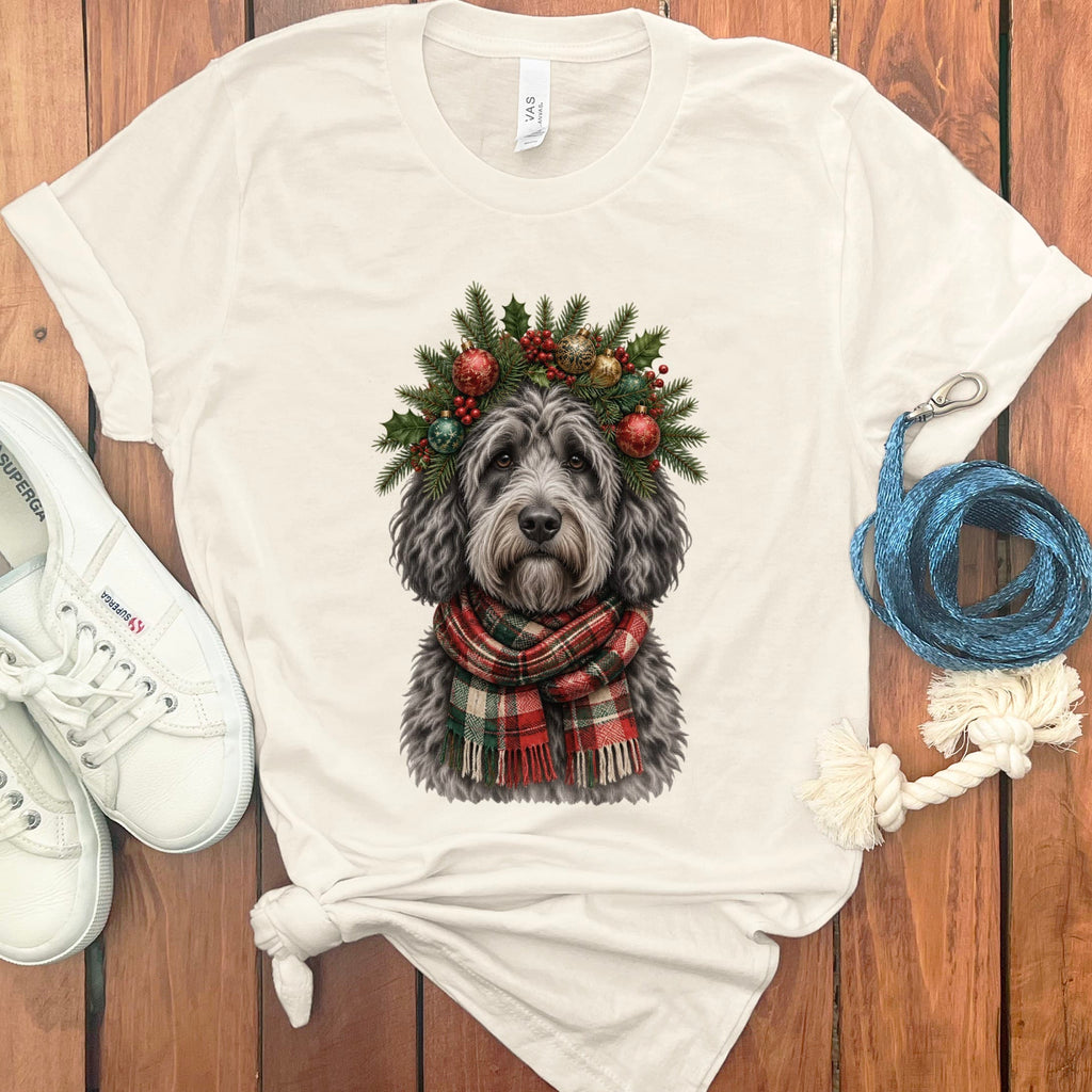 Merle Goldendoodle Holiday Crown T-Shirt in Natural / S by Puppy Jo