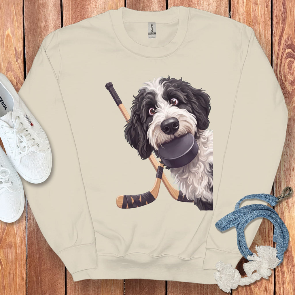 Sheepadoodle Hockey Sweatshirt in Sand / S by Puppy Jo