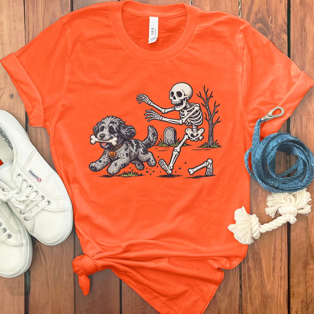 Merle Goldendoodle Bone Thief T-Shirt in Orange / S by Puppy Jo