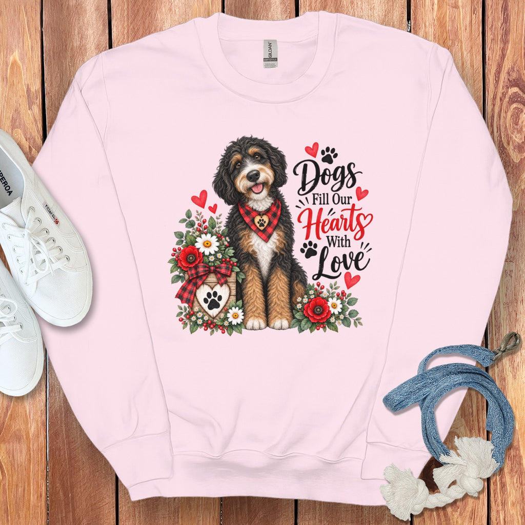 Bernedoodle Hearts Love Sweatshirt