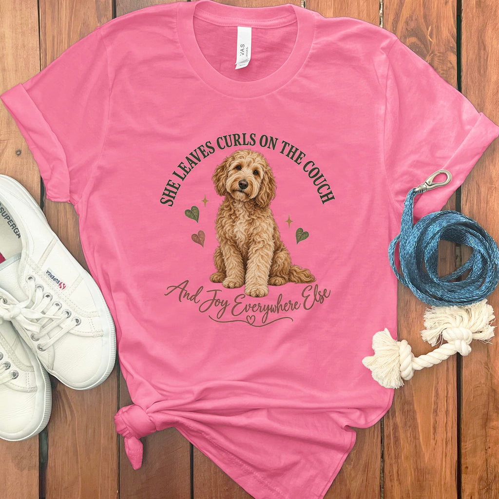 Couch Curls Doodle T-Shirt in Charity Pink / S by Puppy Jo