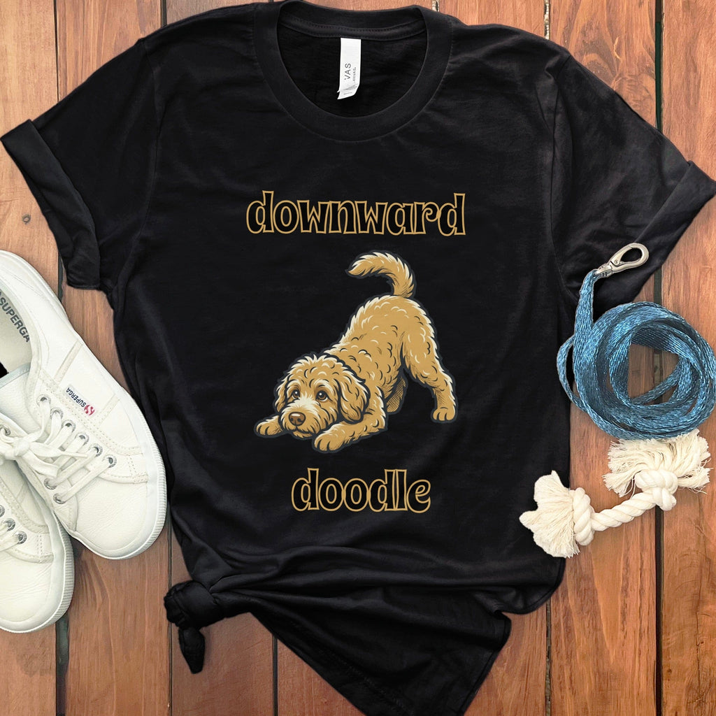 Downward Doodle Funny Dog Yoga T-Shirt