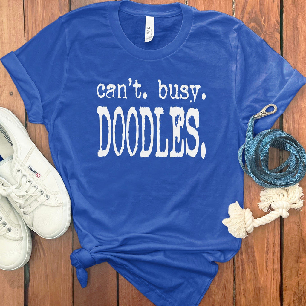Can't Busy Doodles Blue Graphic Tee Product