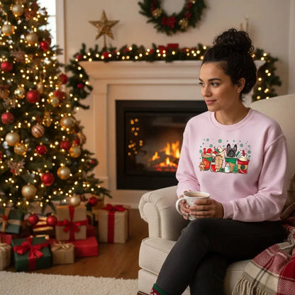 CHRISTMAS FRENCH BULLDOGS COFFEE SWEATSHIRT