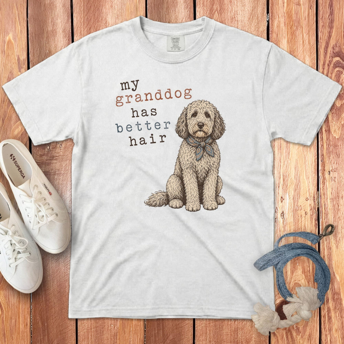 Doodle Better Hair Signature T-Shirt in White / S by Puppy Jo