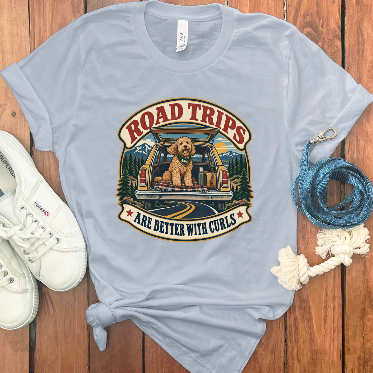 Doodle Road Trips T-Shirt in Light Blue / S by Puppy Jo